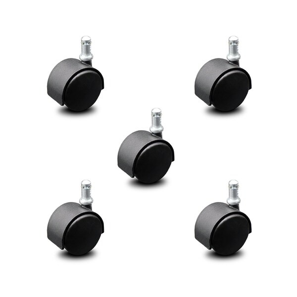 Service Caster 2 Inch Flat Black Hooded Nylon Twin Wheel Grip Ring Chair Casters SCC, 5PK SCC-GR02S50D-NYS-FB-716X78-5 - main